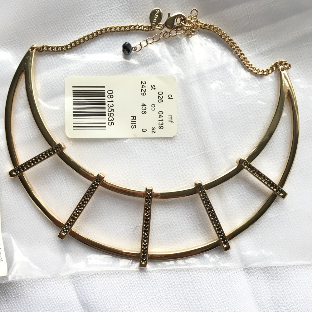 EXPRESS GOLD CHOKER NECKLACE WITH RHINESTONES